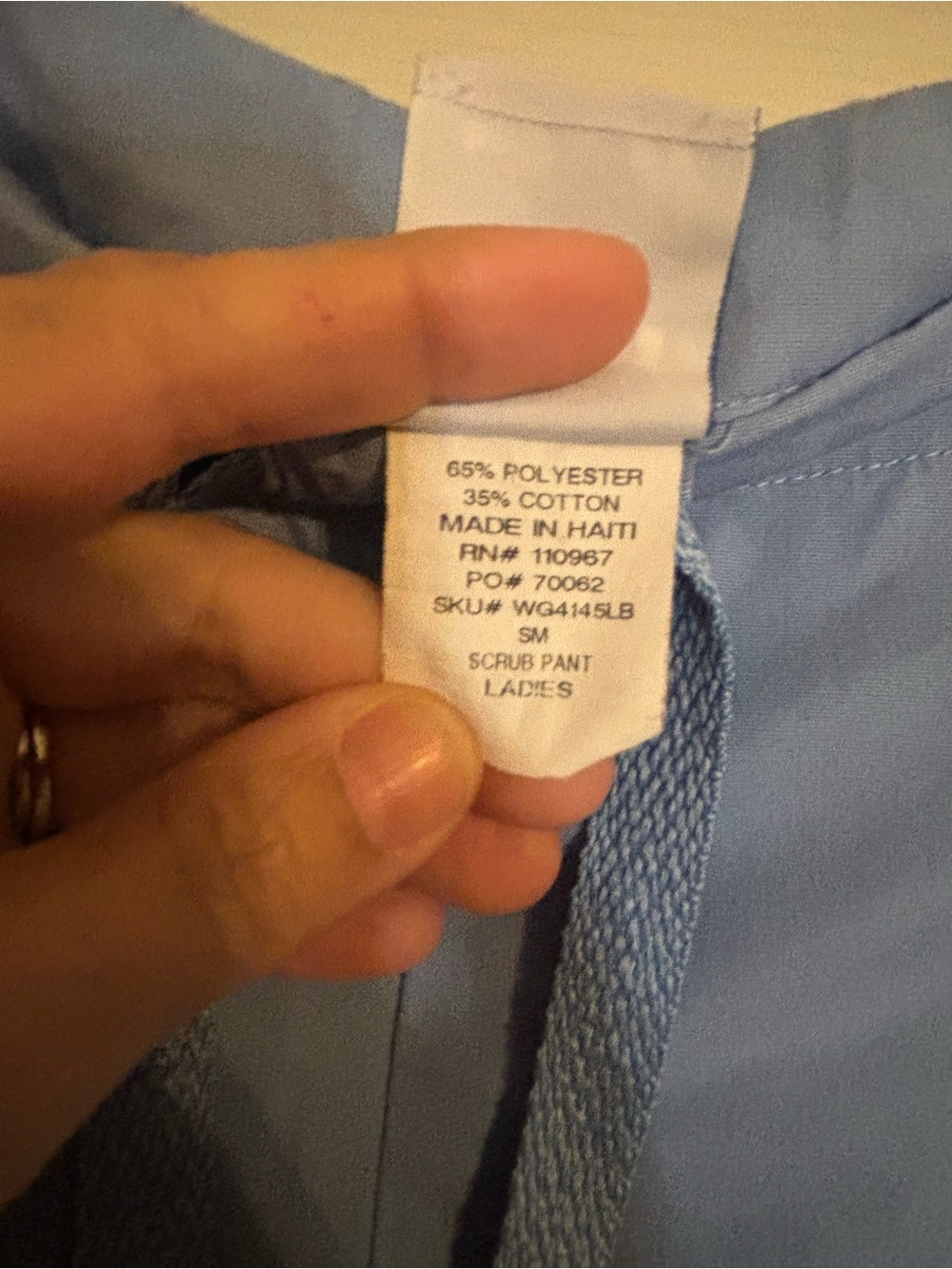 Light Blue Drawstring scrub Pants - Picture 3 of 4